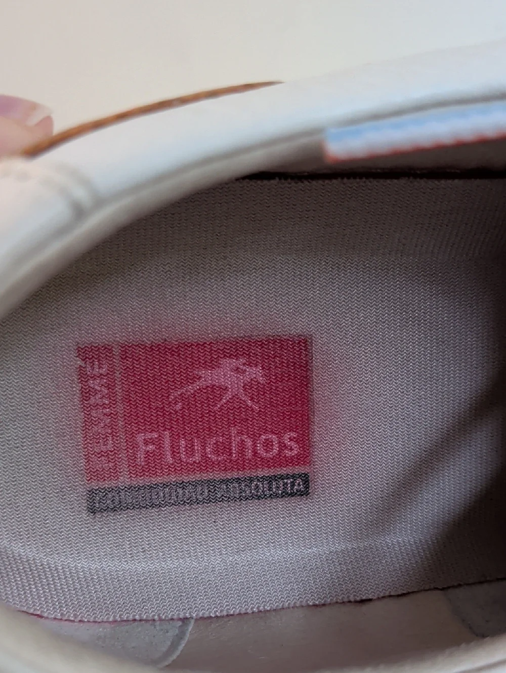 Fluchos White Leather Lace-Up Sneakers with Orange Trim And Rubber Soles Size 41 - Picture 10 of 13